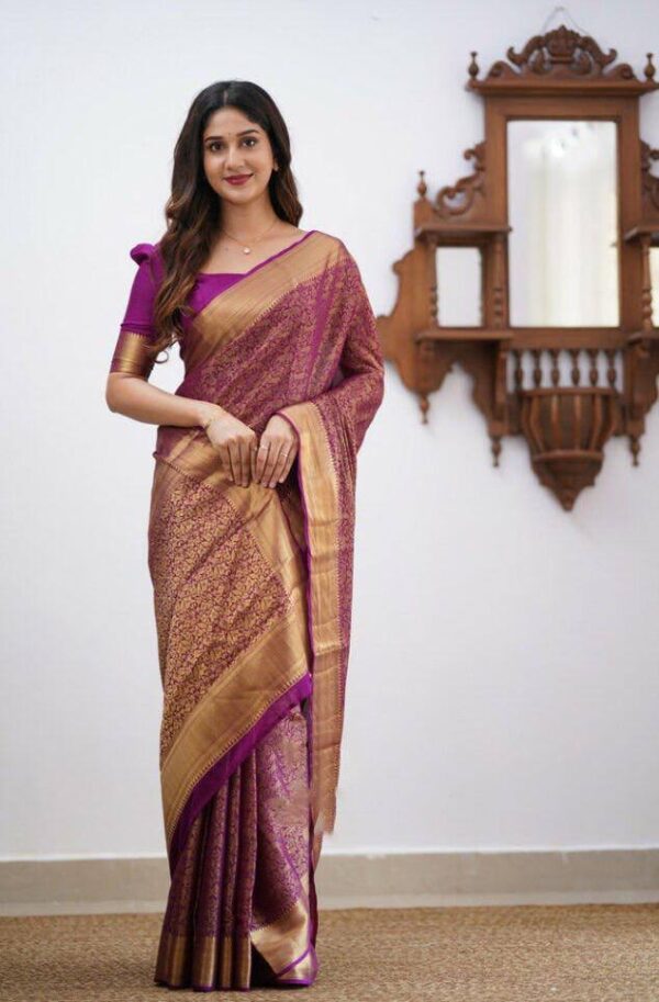 Silk Traditional Designer Purple Saree