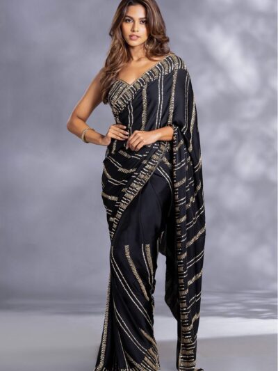 Bollywood Sequence Fancy Black Saree