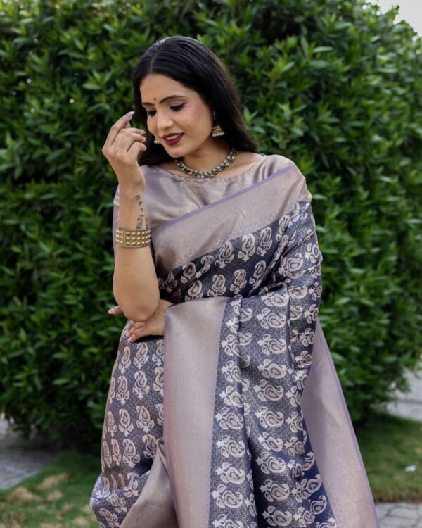Wedding Designer Silk Grey Saree