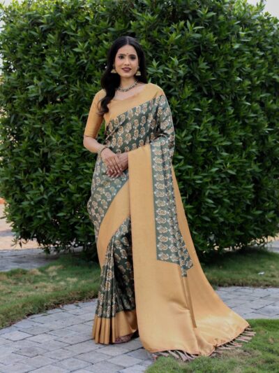 Banarasi Wedding Silk Green Saree