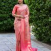 Designer Banarasi Silk Pink Saree