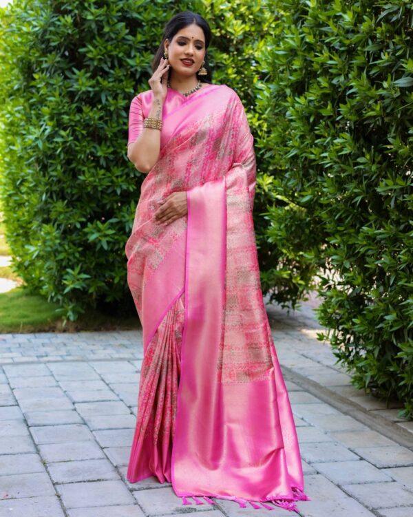 Wedding Festival Banarasi Pink Saree