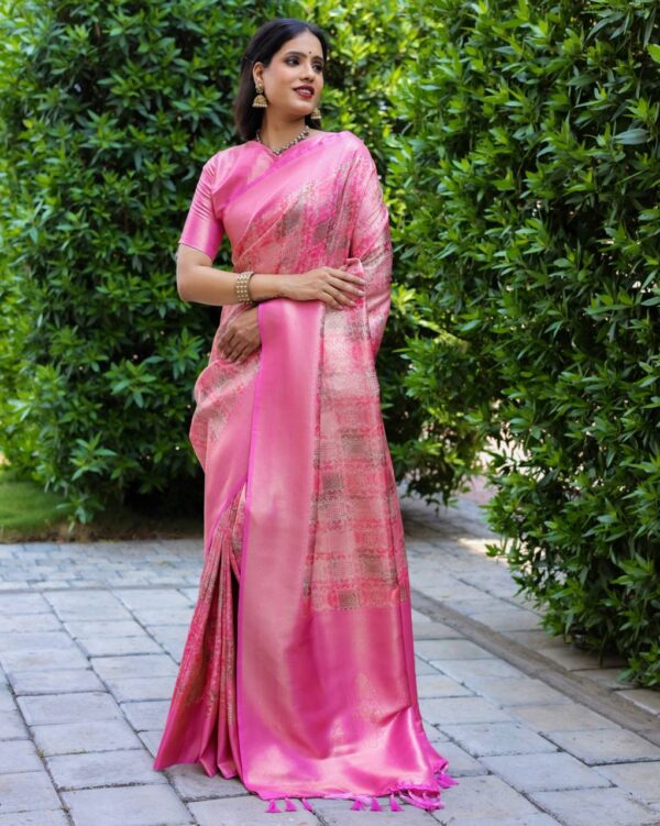 Wedding Festival Banarasi Pink Saree