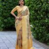 Festival Wear Banarasi Silk Yellow Saree