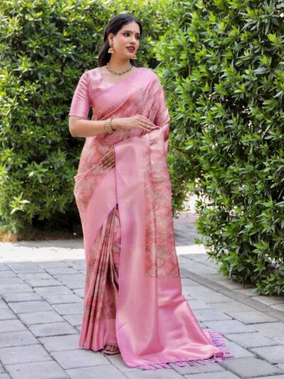 Wedding Occasion Wear Silk Pink Saree