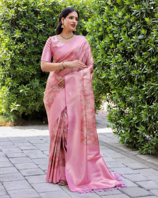 Wedding Occasion Wear Silk Pink Saree