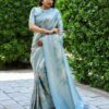 Banarasi Women Silk Sky Blue Saree