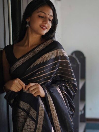 Formal Stylish Silk Black Saree