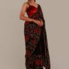 Designer Embroidery Work Black Saree