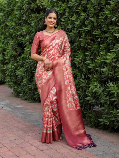 Wedding Function Wear Silk Pink Saree