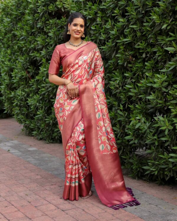 Wedding Function Wear Silk Pink Saree