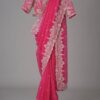 Wedding Work Border Pink Saree