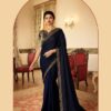 Fancy Embroidery Work Border Blue Saree