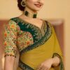 Bollywood Women Work Yellow Saree