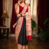 Formal Silk Black Saree Designer Border