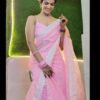 Bollywood Wedding Pink Saree in Organza