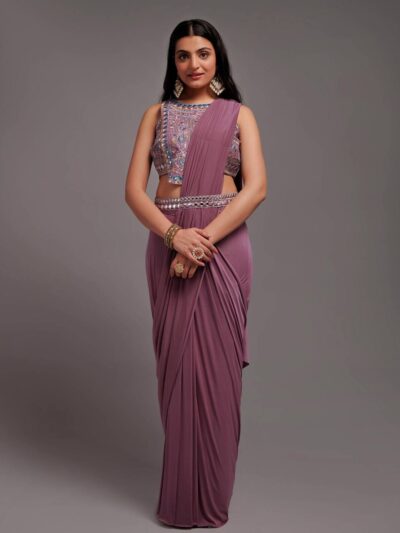 One Minute to Wear Purple Saree