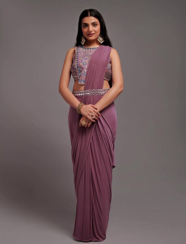 One Minute to Wear Purple Saree