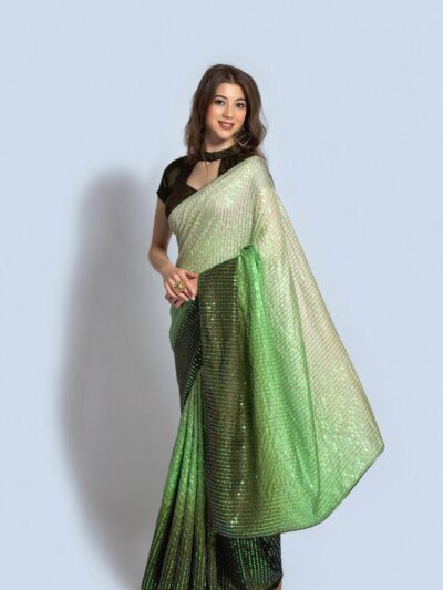 Wedding Function Sequence Green Saree