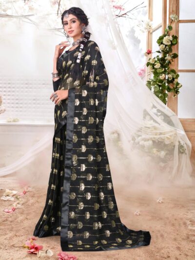 Women Party Sequence Black Saree in UK