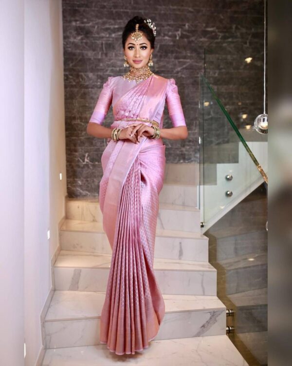 Wedding Party wear Pink Silk Saree