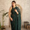 Wedding Stylish Sequence Green Saree