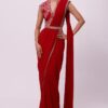 Wedding Party Work Stylish Red Saree