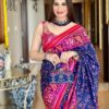 Traditional Patola Design Silk Blue Saree