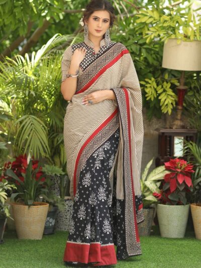 Fancy Stylish Women Silk Black Saree