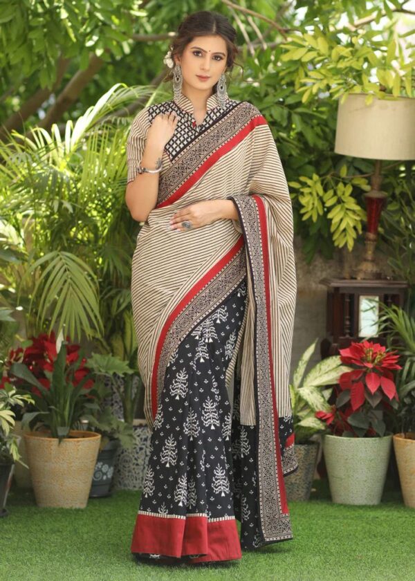 Fancy Stylish Women Silk Black Saree