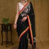 Formal Designer Printed Silk Black Saree