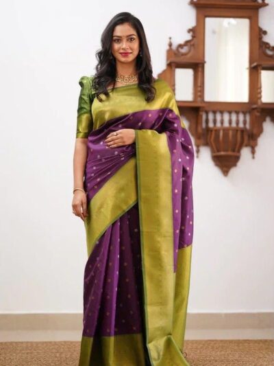 Banarasi Traditional Silk Purple Saree