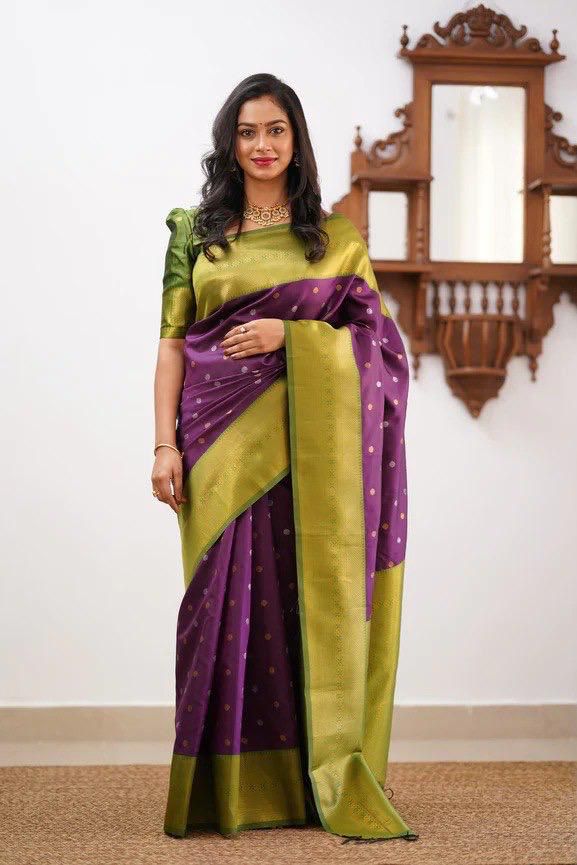 Banarasi Traditional Silk Purple Saree