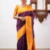 Silk Purple Saree with Designer Border