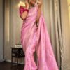 Designer Banarasi Pink Saree