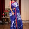 Latest Floral Printed Blue Saree