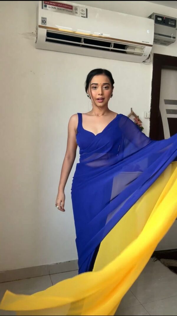 Bollywood Stylish Georgette Blue Saree