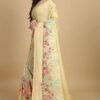 Fancy Women Cotton Floral Yellow Saree