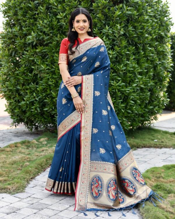 Wedding Function wear Silk Blue Saree