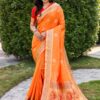 Traditional wear Silk Orange Saree