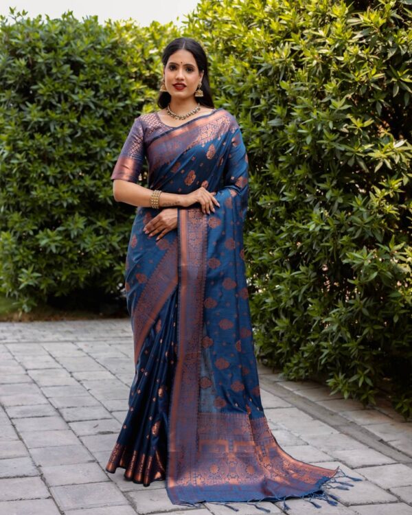 Designer Traditional Silk Blue Saree