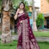 Designer Border Silk Purple Saree