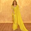 Wedding Function Work Boder Yellow Saree