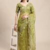 Mahendi Green Saree Work Border