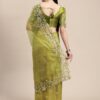 Mahendi Green Saree Work Border
