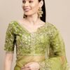 Mahendi Green Saree Work Border