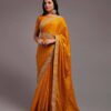 Wedding Haldi Yellow Saree Work Border