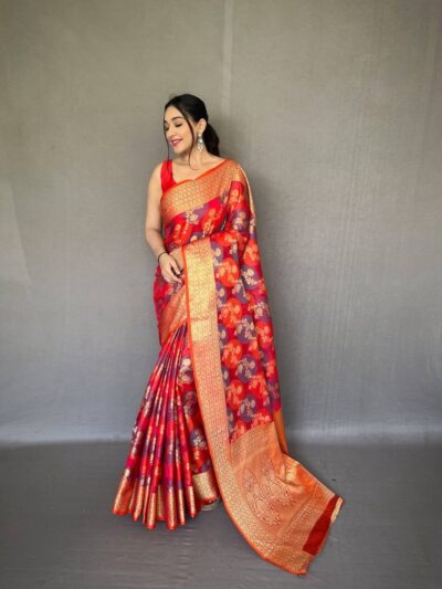 Banarasi Traditional Wedding Red Saree