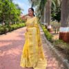 Wedding Silk Yellow Saree Work Border