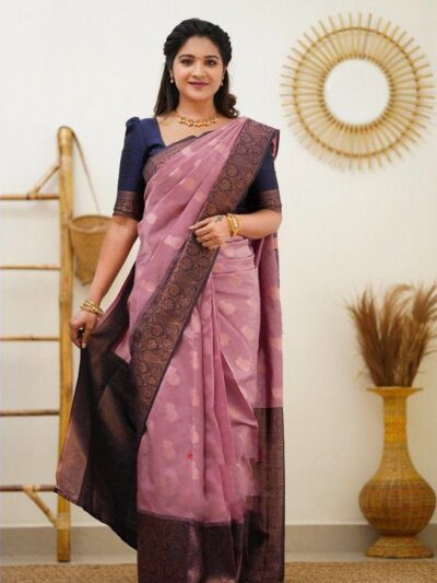 Latest Banarasi Wedding Silk Pink Saree